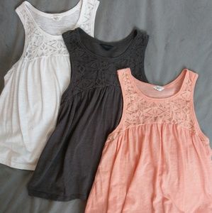 THREE flowy tank tops